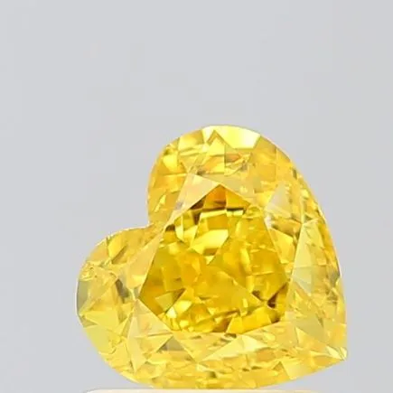 1.00ct HEART Fancy Vivid Yellow VS2 Coloured Lab diamond