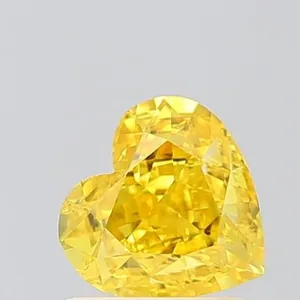 1ct HEART Fancy Vivid Yellow VS2 Coloured Lab diamond