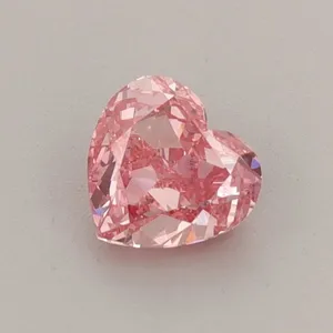 0.57ct HEART Fancy Vivid Pink VS1 Coloured Lab diamond