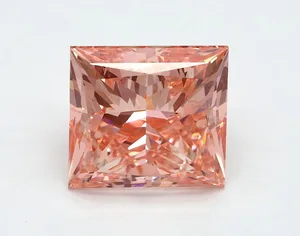3.14ct PRINCESS Fancy Vivid Pink SI1 Coloured Lab diamond