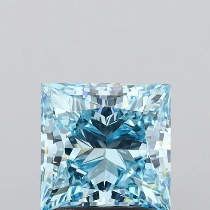 1.91ct PRINCESS Fancy Intense Blue VS1 Coloured Lab diamond