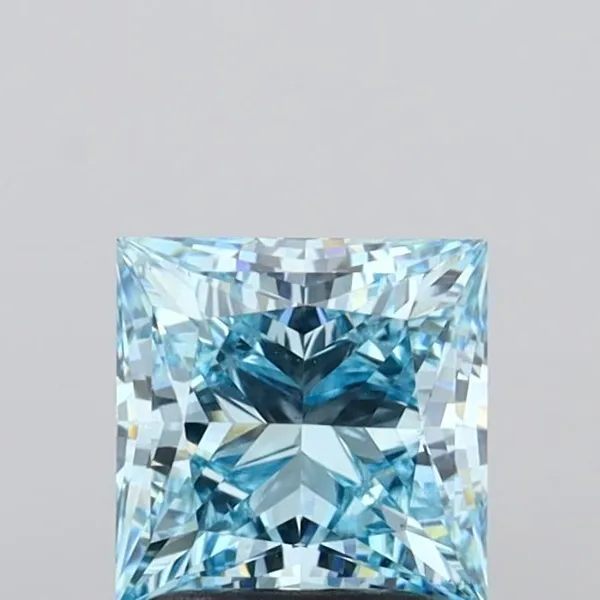 1.91ct PRINCESS Fancy Intense Blue VS1 Coloured Lab diamond