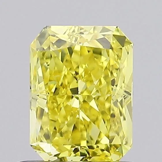 0.91ct RADIANT Fancy Vivid Yellow VVS2 Coloured Lab diamond