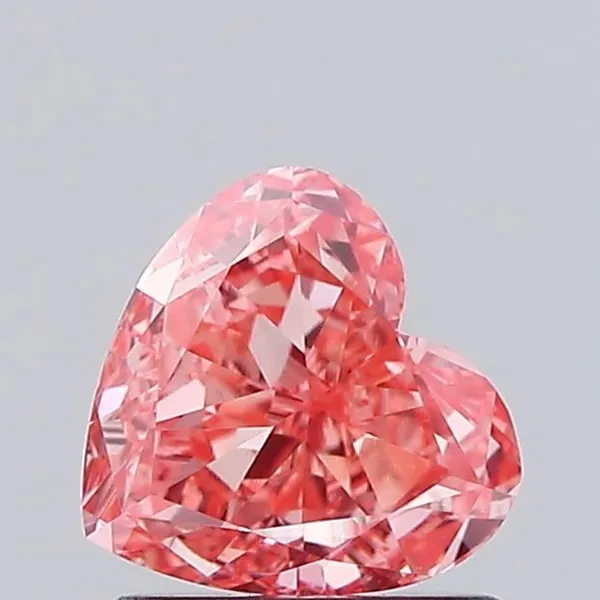 0.91ct HEART Fancy Vivid Pink VS1 Coloured Lab diamond