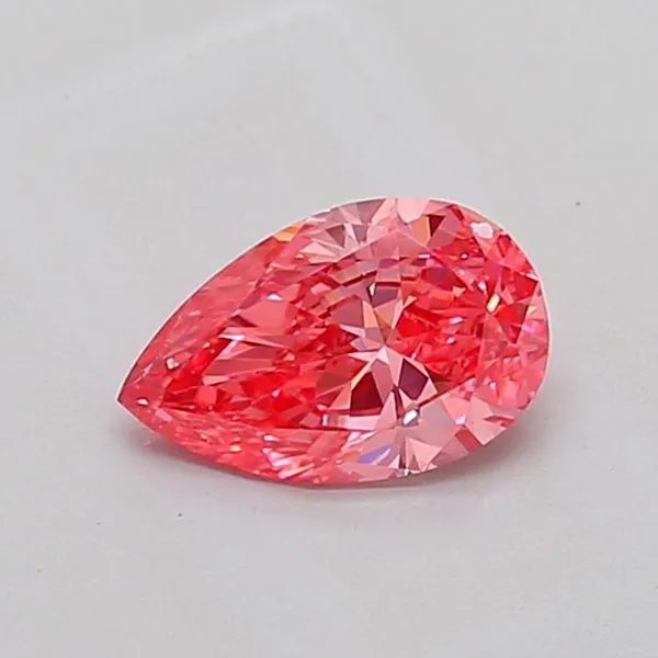 0.78ct PEAR Fancy Vivid Pink VVS2 Coloured Lab diamond