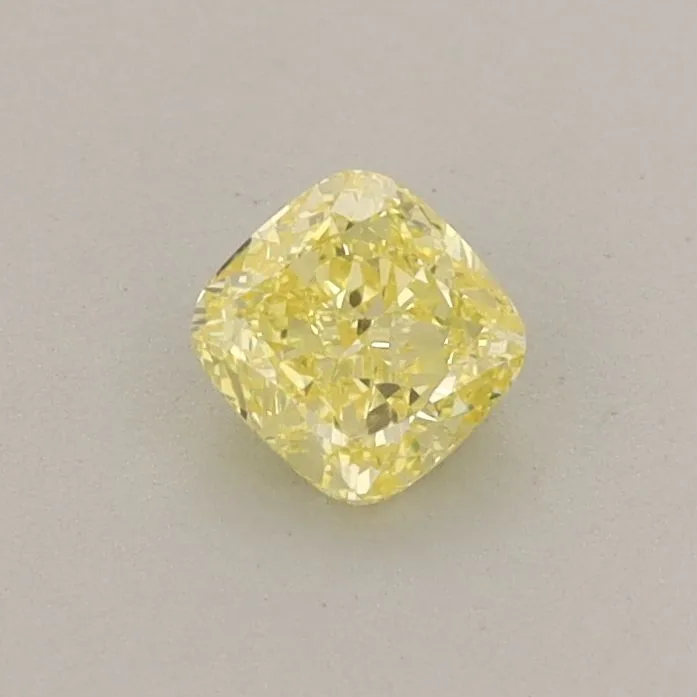 0.34ct CUSHION Fancy Vivid Yellow VVS2 Coloured Lab diamond