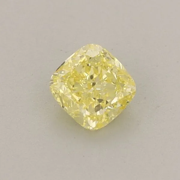 0.34ct CUSHION Fancy Vivid Yellow VVS2 Coloured Lab diamond