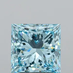 2.94ct PRINCESS Fancy Vivid Blue VS1 Coloured Lab diamond