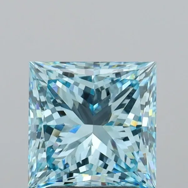 2.94ct PRINCESS Fancy Vivid Blue VS1 Coloured Lab diamond