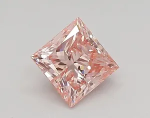 0.55ct PRINCESS Fancy Vivid Pink VS1 Coloured Lab diamond