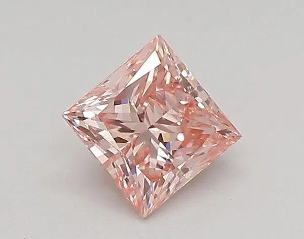 0.55ct PRINCESS Fancy Vivid Pink VS1 Coloured Lab diamond
