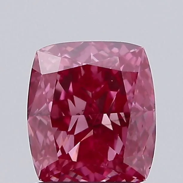 1.01ct CUSHION Fancy Vivid Pink VS1 Coloured Lab diamond