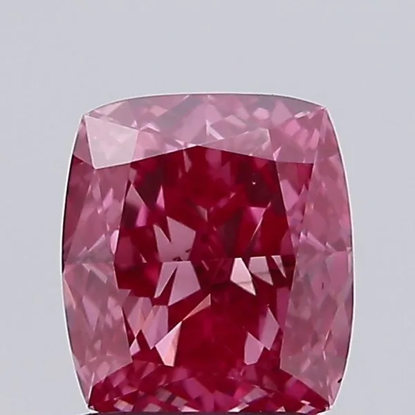 1.01ct CUSHION Fancy Vivid Pink VS1 Coloured Lab diamond