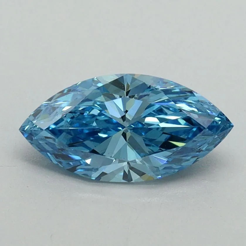 0.90ct MARQUISE Fancy Vivid Blue VS1 Coloured Lab diamond