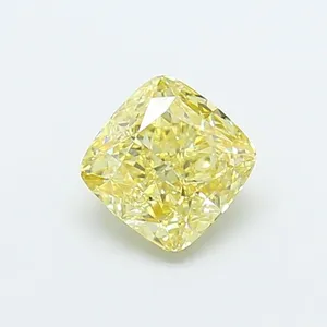 1.23ct CUSHION Fancy Yellow VS1 Coloured Lab diamond