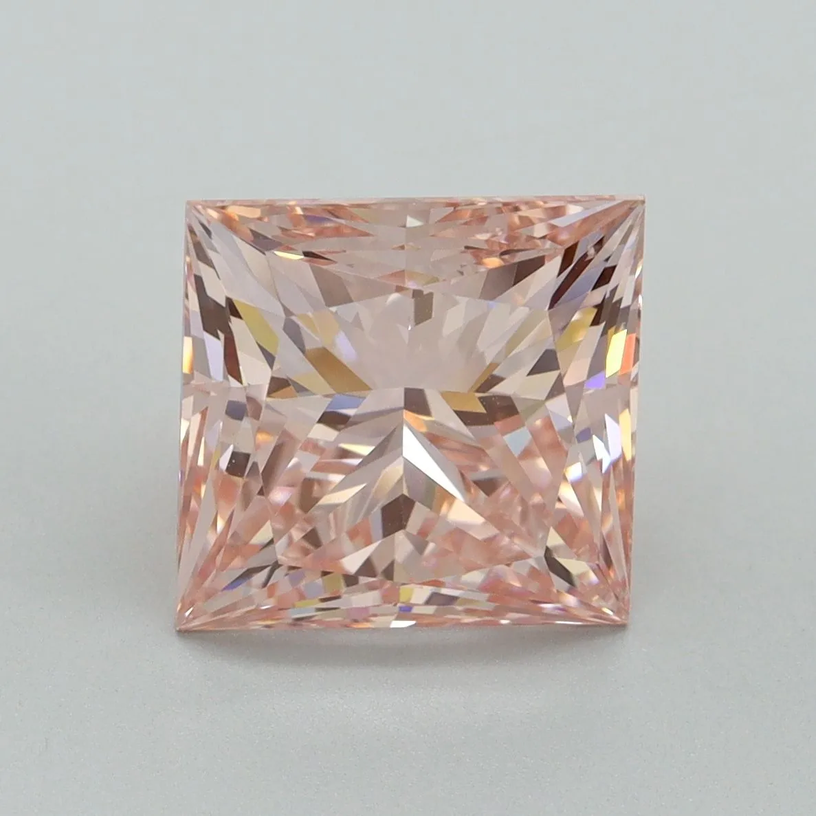 4.31ct PRINCESS Fancy Intense Pink VS1 Coloured Lab diamond