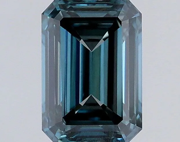 0.44ct EMERALD Fancy Intense Greenish Blue VS1 Coloured Lab diamond