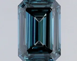 0.44ct EMERALD Fancy Intense Greenish Blue VS1 Coloured Lab diamond