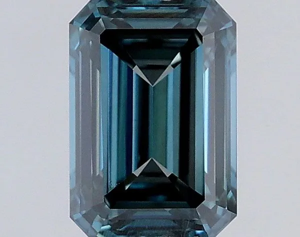 0.44ct EMERALD Fancy Intense Greenish Blue VS1 Coloured Lab diamond