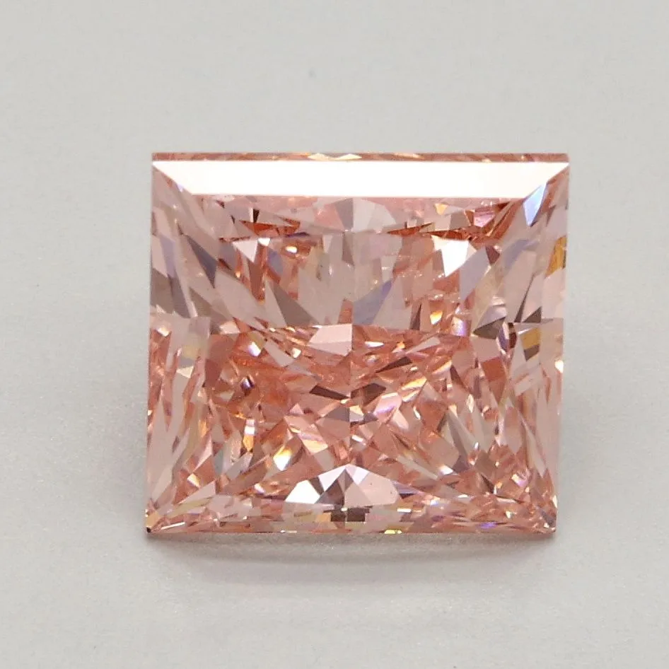 2.30ct PRINCESS Fancy Intense Pink VS2 Coloured Lab diamond