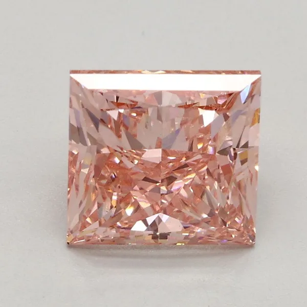 2.3ct PRINCESS Fancy Intense Pink VS2 Coloured Lab diamond
