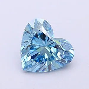 0.67ct HEART Fancy Vivid Blue VVS2 Coloured Lab diamond
