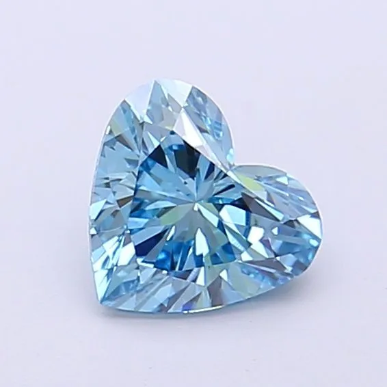 0.67ct HEART Fancy Vivid Blue VVS2 Coloured Lab diamond