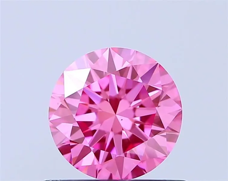 0.71ct ROUND Fancy Vivid Pink VS1 Coloured Lab diamond