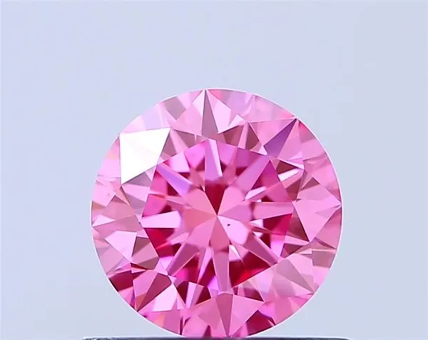 0.71ct ROUND Fancy Vivid Pink VS1 Coloured Lab diamond