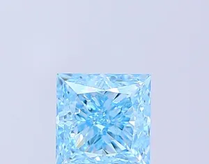 1.07ct PRINCESS Fancy Vivid Blue VS2 Coloured Lab diamond