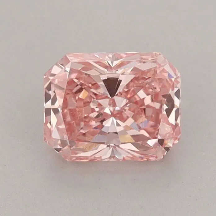 0.90ct RADIANT Fancy Vivid Pink VS1 Coloured Lab diamond