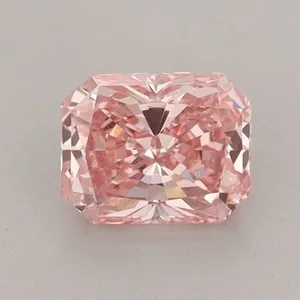 0.9ct RADIANT Fancy Vivid Pink VS1 Coloured Lab diamond