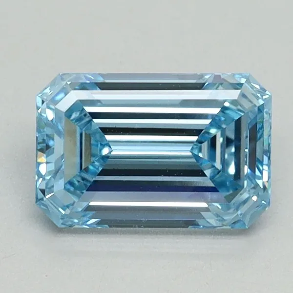 1.13ct EMERALD Fancy Intense Blue VS2 Coloured Lab diamond