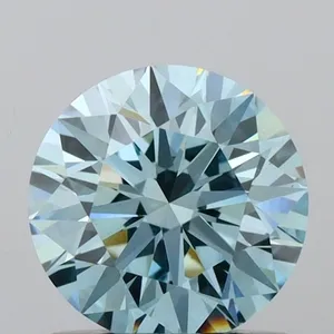 0.91ct ROUND Fancy Vivid Blue VS1 Coloured Lab diamond
