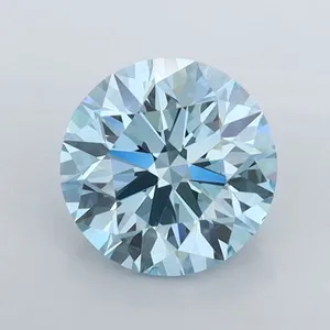 0.99ct ROUND Fancy Vivid Blue VS1 Coloured Lab diamond