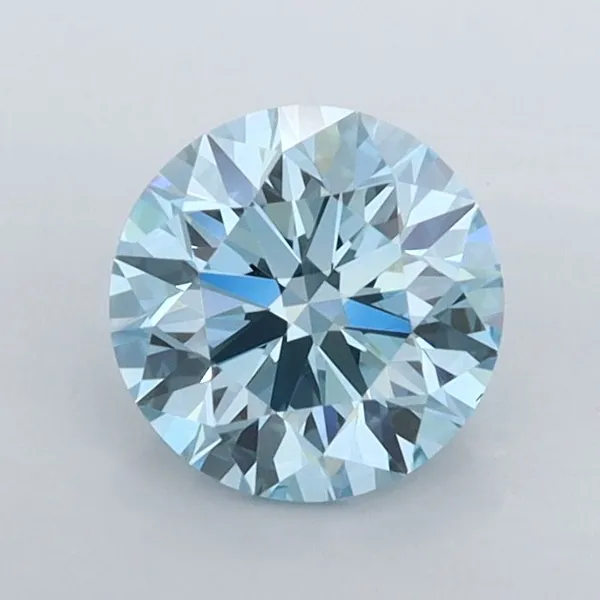 0.99ct ROUND Fancy Vivid Blue VS1 Coloured Lab diamond
