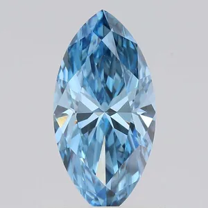 1ct MARQUISE Fancy Vivid Blue VVS2 Coloured Lab diamond