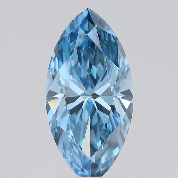 1ct MARQUISE Fancy Vivid Blue VVS2 Coloured Lab diamond