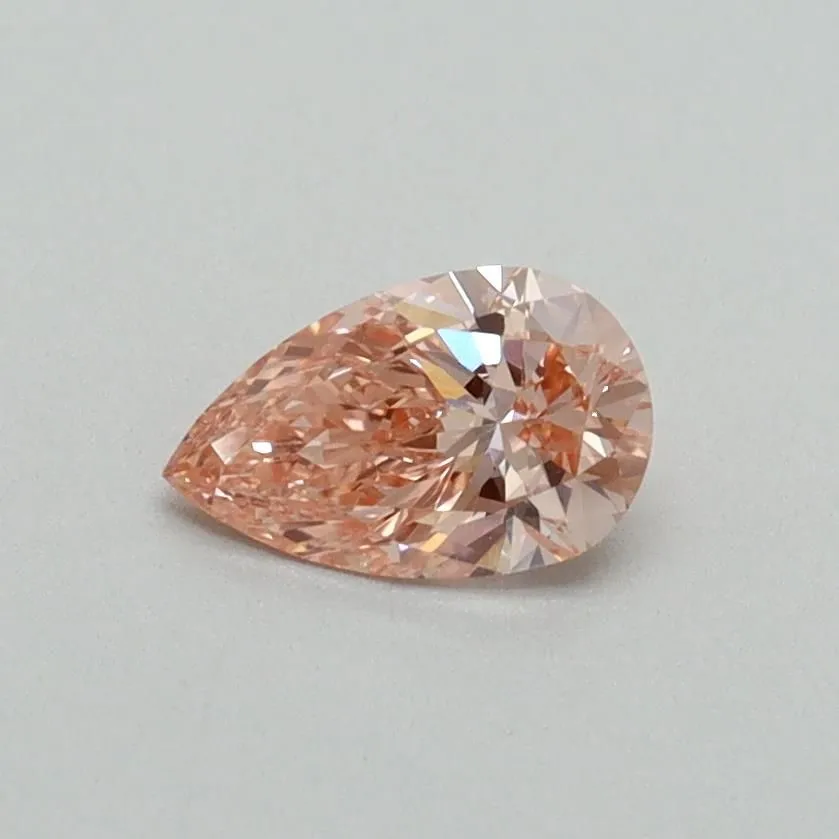 0.42ct PEAR Fancy Vivid Pink VVS2 Coloured Lab diamond
