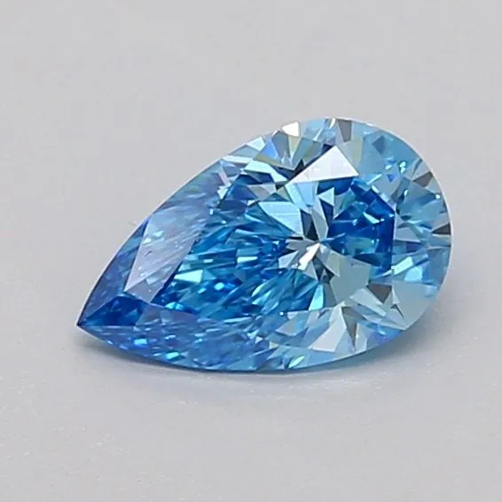 0.51ct PEAR Fancy Vivid Blue VS1 Coloured Lab diamond