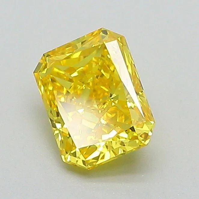 0.82ct RADIANT Fancy Vivid Yellow VS1 Coloured Lab diamond