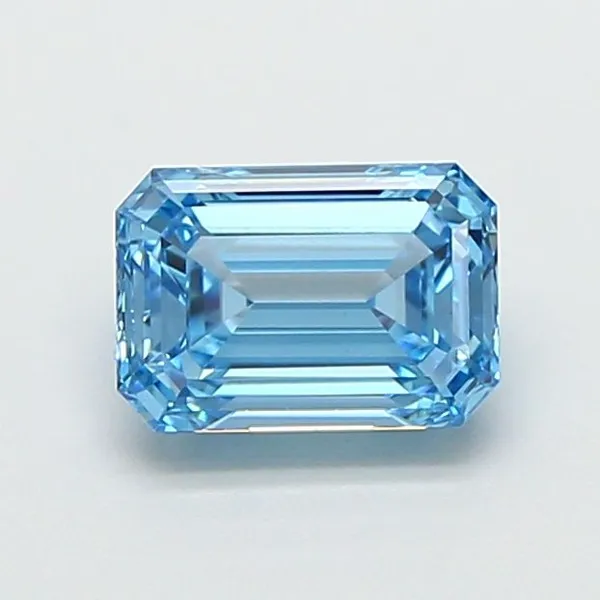 1.02ct EMERALD Fancy Vivid Blue VS1 Coloured Lab diamond
