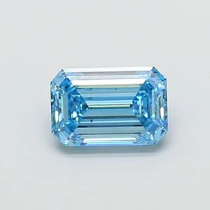 1.04ct EMERALD Fancy Vivid Blue VS2 Coloured Lab diamond