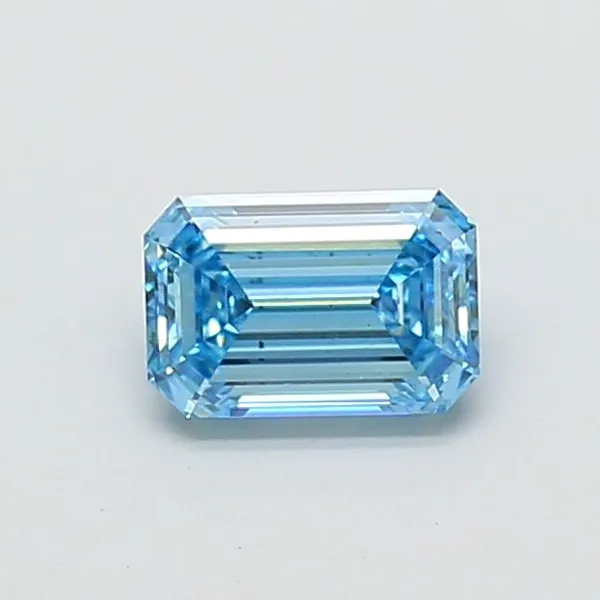 1.04ct EMERALD Fancy Vivid Blue VS2 Coloured Lab diamond
