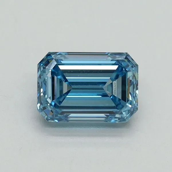 1.04ct EMERALD Fancy Vivid Blue VS1 Coloured Lab diamond
