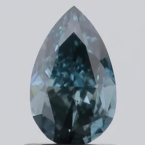 0.9ct PEAR Fancy Vivid Greenish Blue SI2 Coloured Lab diamond