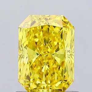 0.86ct RADIANT Fancy Vivid Yellow VS1 Coloured Lab diamond