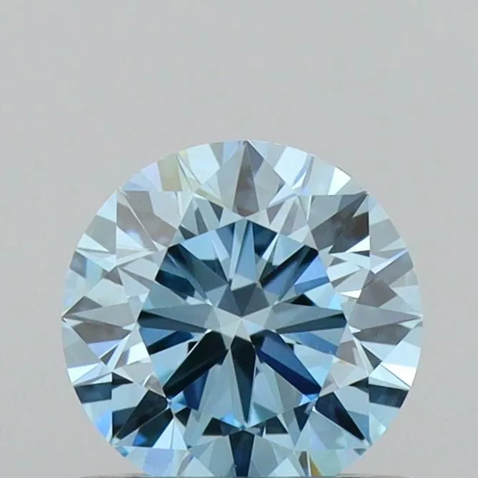 0.58ct ROUND Fancy Vivid Blue VVS2 Coloured Lab diamond