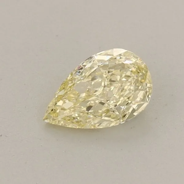 0.37ct PEAR Fancy Light Yellow VS2 Coloured Lab diamond