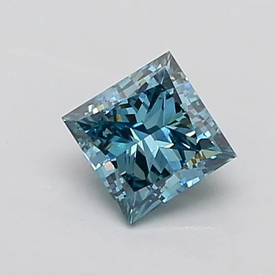 1.05ct PRINCESS Fancy Vivid Green Blue VS1 Coloured Lab diamond
